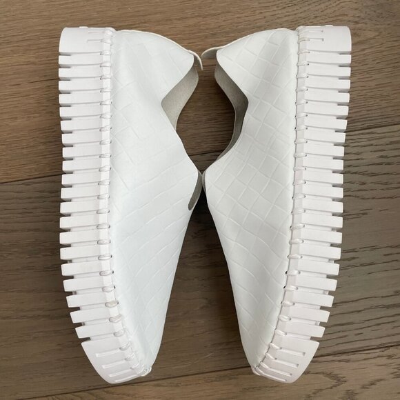 Ilse Jacobsen Hornbaek Tulip 3260PS SlipOn Subtle Check Platform Shoes Wht Sz 41 - Picture 5 of 12